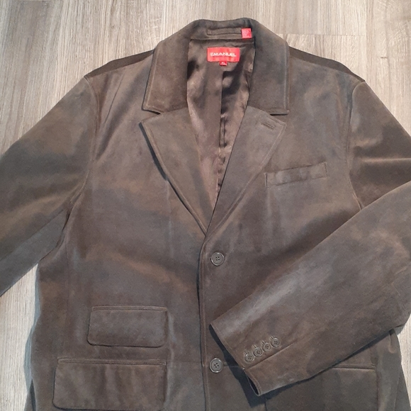 Mens Emanuel Ungaro Olive Green Suede Blazer XL - Picture 4 of 6
